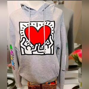 Lonely crowd x keith haring GREY small Sweatshirt With Hoodie